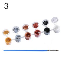아크릴물감 1set 금속 컬러 아크릴 페인트 섬유 드로잉 벽 손으로 그린 젤 139, 6colors-1 페인트 브러시
