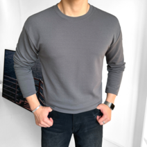 남녀공용 사계절 구김없는 링클프리 무지 라운드 오버핏 긴팔티 빅사이즈 90-110 (4387-1)