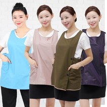 레뷰가운 VAE255 원피스앞치마 치과 요양보호사 카운터 화장품 앞치마, VAE255 카키S, 1개