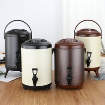 6L 8L 10L 12L 대용량 냉온수통 멋스러운 냉온수통 캠핑 커피전문점 식당, 5.검정+노랑