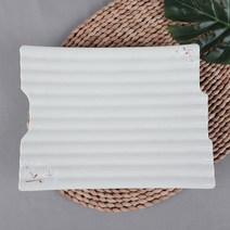 안개꽃 기와 접시 소 6214 BB 멜라민 퓨전 한정식 일식 연마블, 안개꽃 기와접시 특대 6217 (220981), 1개