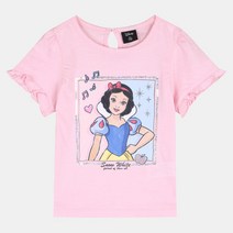 코코리따 아동 여아 순 면 100% 프린세스 공주 이니셜 백설공주 벨 라푼젤 그래픽 반팔 티 셔츠 CERA215D1 NC강서점