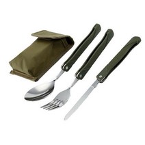 Long Cookware Backpacking Spork Fork Stainless Steel Fold Knife Utensil Spoon Set Combo Picnic Camp, 01 01