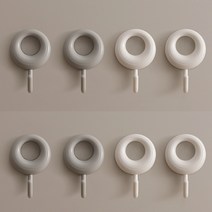 래븐 무타공 라운드 실루엣 감성 인테리어 후크, 그레이+화이트8개입