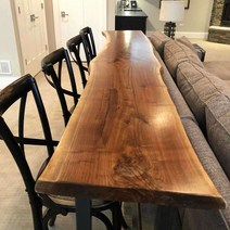 긴 우드슬랩 홈바 원목 사무실 카페 테이블 250, 140x45x105 두께5cm