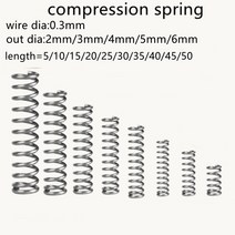 토션 스프링 인장 2.5 외경 14-16/22 밴드 20pcs 0.3mm 압축 스프링, 5mm, 50mm