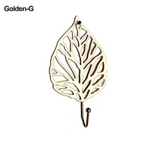 북유럽 잎 모양 크리에이티브 골드/그린 코트 랙 접착식 홀더 벽 코트 키 행거 홈 벽걸이 장식, Golden G