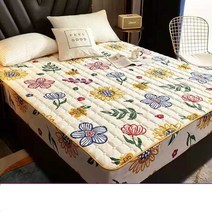 쿨토퍼 냉감패드 토퍼매트리스 두꺼운 누비 이불 매트리스 커버 항균 침대 보호 패드 트윈 킹 퀸 사이즈 토