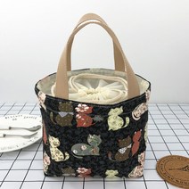 복조리에코백 복조리에코백 뉴타입 일본식 스트링 캔버스 도시락가방 보온백 도시락 핸드백 가방끈 두꺼운 알루미늄호일