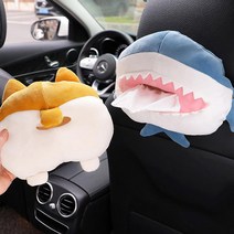 디엠몰 1+1 아기상어 뚜루루뚜루 인형 쿠션 티슈케이스 휴지케이스 보관함 차량용, 1개입+1개입, 강아지+상어