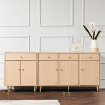 동서가구 이즈 밀크 1800 수납형 높은 거실장 세트, 메이플 ISY014