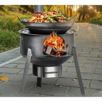 드럼통화덕 농촌 야외 그릴 흡연 숯불화로 바베큐 드, 회색상자모델43cm+두께1.5+스토브링3개