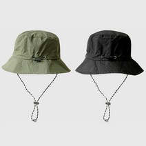 로지 남녀공용 등산용 벙거지 접이식 포켓모자 2P, 블랙+카키