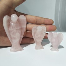 천사 엔젤 날개 복고풍 장식품 촬영 소품 조각상 1pcs 천연 로즈 쿼츠 크리스탈 동상 수호 돌 조각 크리스탈, 대형