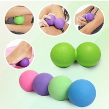 리브이마켓 땅콩 싱글 마사지볼 종아리 통증 셀프 롤링 어깨 발 지압 마사지, 땅콩 - 오렌지