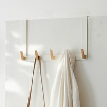 마벨인홈 심플 방문걸이 원목 도어 행거 걸이 후크, 화이트, 5구