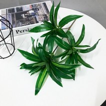 인조대나무 조화대나무 인테리어대나무 36cm 3 머리 작은 인공 식물 나뭇 가지 플라스틱 잎 팜 단풍 airplant 잔디 룸 파티 장식, 36cm 짙은 녹색