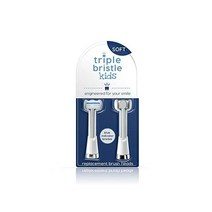 트리플 브리스틀 소닉 칫솔 교체 헤드 특허 받은 3개의 브러시 디자인 각진 각 청소 크기 전기 리필 브레이스 안전 2팩, 브러시 헤드