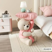 베어 곰 대형피규어 커피테이블 집들이선물 기념일 파티 동물 인테리어소품 새집, 핑크