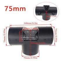 60mm/75mm Y T 조각 배기 자동차 히터 공기 환기 덕트 커넥터 w/듀얼 조절 밸브 플랩 Webasto 디젤 주차 히, T-75mm