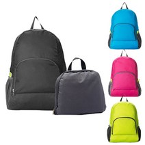 휴대용 초경량 접이식 배낭 방수 백팩, 핑크