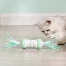 애완 동물 고양이 깃털 스마트 전기 균형 자동 회전 LED 다채로운 감 USB 충전 실리콘 휠, 초록