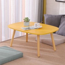 좌식원형테이블 거실테이블 카페 원목 쇼파테이블 거실탁자, 옐로우 가로70*세로50*높이30길이