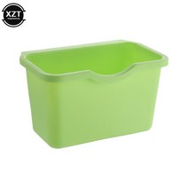플라스틱 바구니 걸이식 쓰레기통 쓰레기통 보관함 쓰레기통 책상 주방 홀더 캐비닛 문용, 03 green