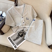 명품 수입 의류 st 투피스 세트 여름 여성 반팔 코디 스커트 ~ 2023 커스터마