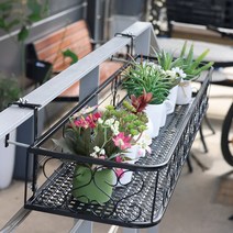 HK 라운드 베란다 화분걸이 80 x 25 x 12 cm, 블랙