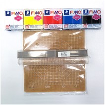FIMO 피모 소프트 입문 세트/폴리머클레이 오븐점토, 5색+눈금판+밀대+블레이드, 피모입문세트