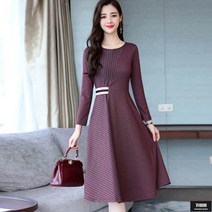 가바바 여성 원피스 반반 포인트 라운드넥 하객룩 원피스 G51043