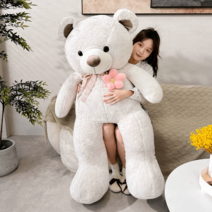 초대형 곰인형 쿠션 큰 리얼 애착 수면 심장 테디 베어 선물, 그레이플라워베어, 140cm