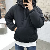 용된다 남자 겨울 오버핏 아노락 후드 패딩
