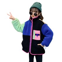 베비포 여아용 기모 배색 포인트 양털 점퍼 CY9