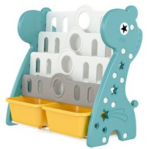 유아 아기 돌아기 전면 블루래빗책장 낮은 회전 책장 어린이집 미니 아이 폭좁은 슬림 책꽂이, E