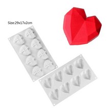 케이크 만들기 홈베이킹 베이킹 팬용 실리콘 무스 금형 하트 모양케이크 패스트리 초콜릿 디저, Heart 6 Hole