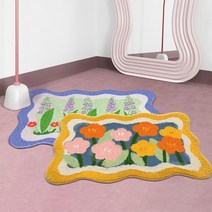 빈티지플라워 욕실 발매트 주방 인테리어 러그 4type, 발매트(D빈티지플라워)
