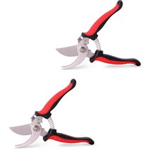 모던리빙 미끄럼방지 손잡이 원예 가위 레드블랙, 2개