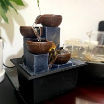 물레방아 안개발생 가습기 미니멀리스트 물 분수 실내 폭포 분수 탁상 물 분수 흐르는 물 폭포 풍수 홈, 03 C_01 EU Plug