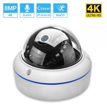 CCTV 8MP 4K 파손 방지 돔 IP 카메라 내부 오디오 IR 나이트 비전 H.265 방수 야외 CCTV 시스템, 04 POE 48V 8MP_02 3.6mm