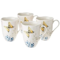 레녹스 나비 수국 머그컵 세트 4피스 1.2kg(2.55파운드) 다색, Mugs Set of 4