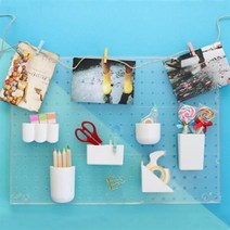 아트박스/위드에쉬 모던 플라스틱 타공판 악세사리 6종 세트 (White), 본품