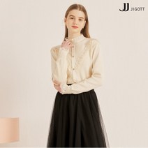 [JJ지고트(JJ JIGOTT)] (JJ지고트) 프릴 배색 쥬얼 풀오버 니트 GM2P1PO