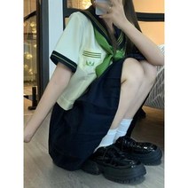 진짜 총 천차 높은 정통 일본 Jk 유니폼 녹색 3 대학 스타일 학교 선원 소송
