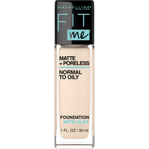 메이블린 핏미 매트 + 포어리스 리퀴드 파운데이션 메이크업 Maybelline Fit me Matte + Poreless Liquid Foundation Makeup 1fl oz, 110 포슬린