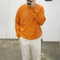 아도르클래식 머치 20컬러 하찌 라운드 세미 오버핏 긴팔 커플니트