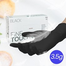 파인터치 핏 니트릴장갑 블랙 100매 1박스 라텍스 일회용 김장 세차 밀키트 요리 타투 네일샵 미용실 염색 장갑, 3.5g, M