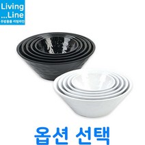 KT 멜라민 블랙/화이트 면기 우동 그릇 라면 그릇 깊은 식기 우동기 대접 라면기 냉면기 칼국수 비빔밥 그릇라멘 소면기 업소용 탕기, 블랙 6647 (지름 17.7cm)