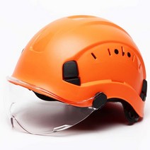 경량안전모 하이바 헬멧 보호구 안전 패션 안전모 darlingwell construction safety helmet with visor ce abs hard hat light, 협력사, 주황색 투명 고글
